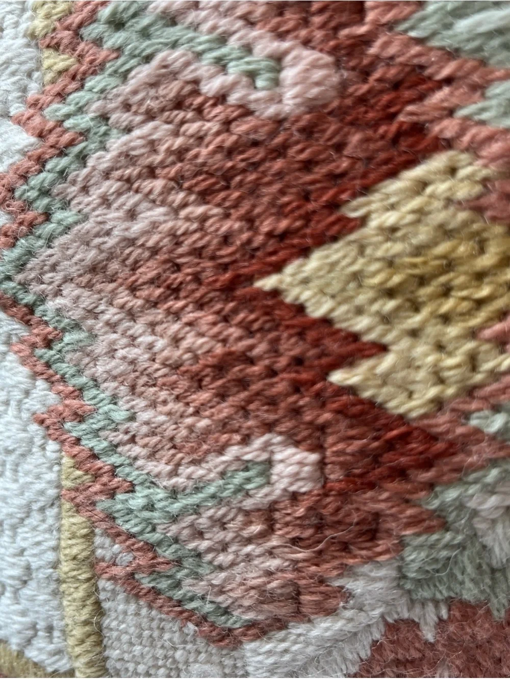 Vintage Florentine Flame Stitch  Geometric Pillow – Southwestern/Bohemian Motif
